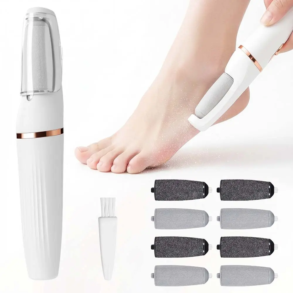 1pc Electric Foot Callus Remover with 8 Replaceable Heads, Pedicure Tool for Dead Skin Exfoliation, Type-C Rechargeable Heel Scraper for Smooth Feet, Portable Foot Care Tool