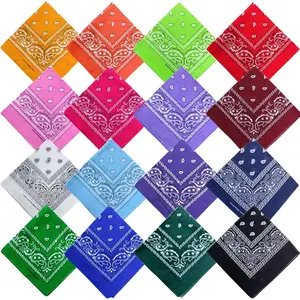 16-30 Pieces Unisex Paisley Bandanas Bulk Multi-Purpose Headband Cowboy Head Wrap Scarf for Women Men