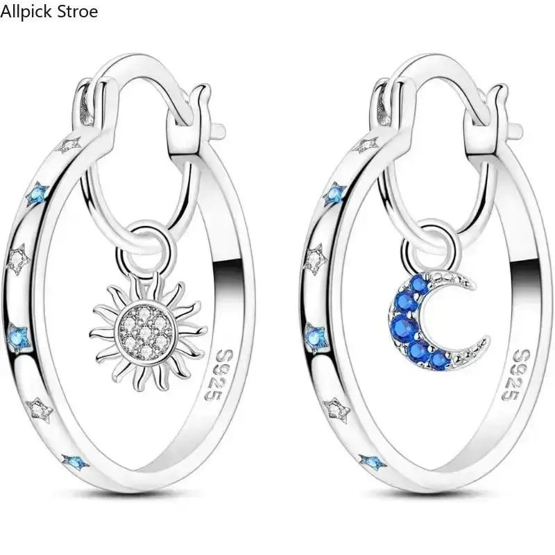 Sterling Silver Twisted Hoop Earrings for Women – Medium CZ Hoop Earrings, Lightweight Hypoallergenic Minimalist Jewelry for Daily Wear & Gifts