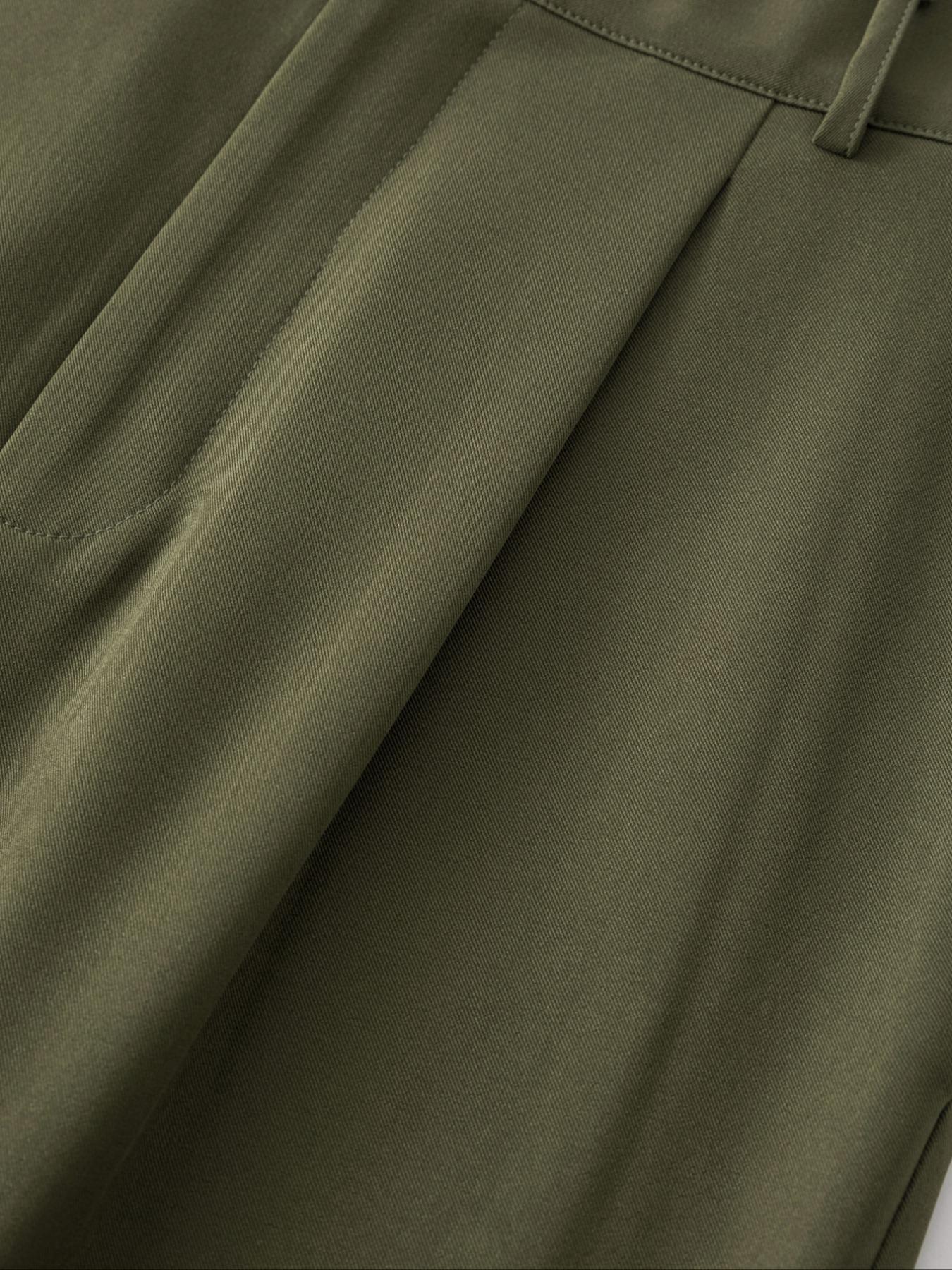 Women's Business Casual Plain Color Elastic Waist Button Fashion Trouser Pants, Fitted H-Type, All Seasons, Stylish and Comfortable