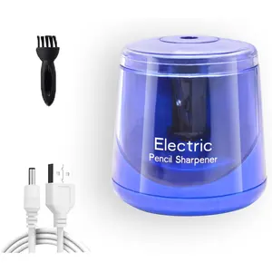 Electric Pencil Sharpener, Battery (Not Included) or USB Powered Small Portable Automatic for NO2 Pencils, for Home and Office, Dark Blue