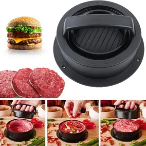 3-In-1 Non-Stick Burger Press and Patty Maker, Perfect for Hamburgers, Sliders, Beef Patties, Vegan Burgers, Essential BBQ Tool, Kitchen Gadget