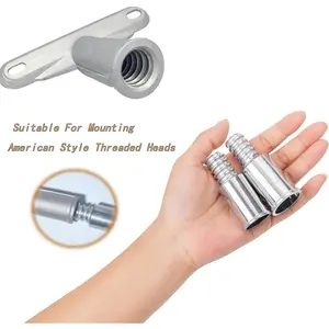5mm Thickness Aluminum One-Piece Casting Metal Broom Handle Bracket Deck Brush Accessories for American Style Threaded
