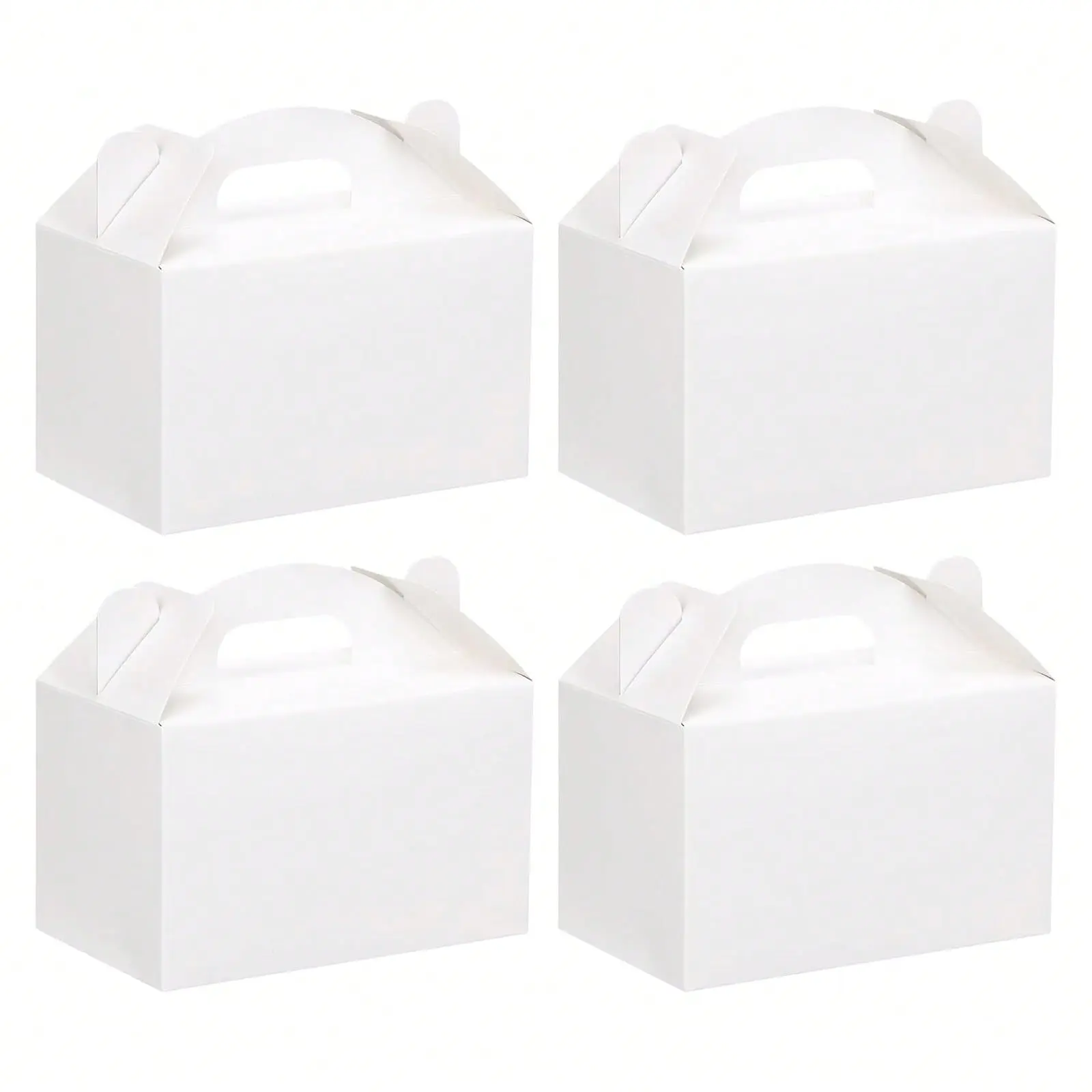 48/96 Pcs White Party Gift Boxes, Candy Boxes, Cookie Boxes, Pastry Boxes, Gift Box With Handle, For Birthdays, Weddings, Mother's Day And Other Occasions.