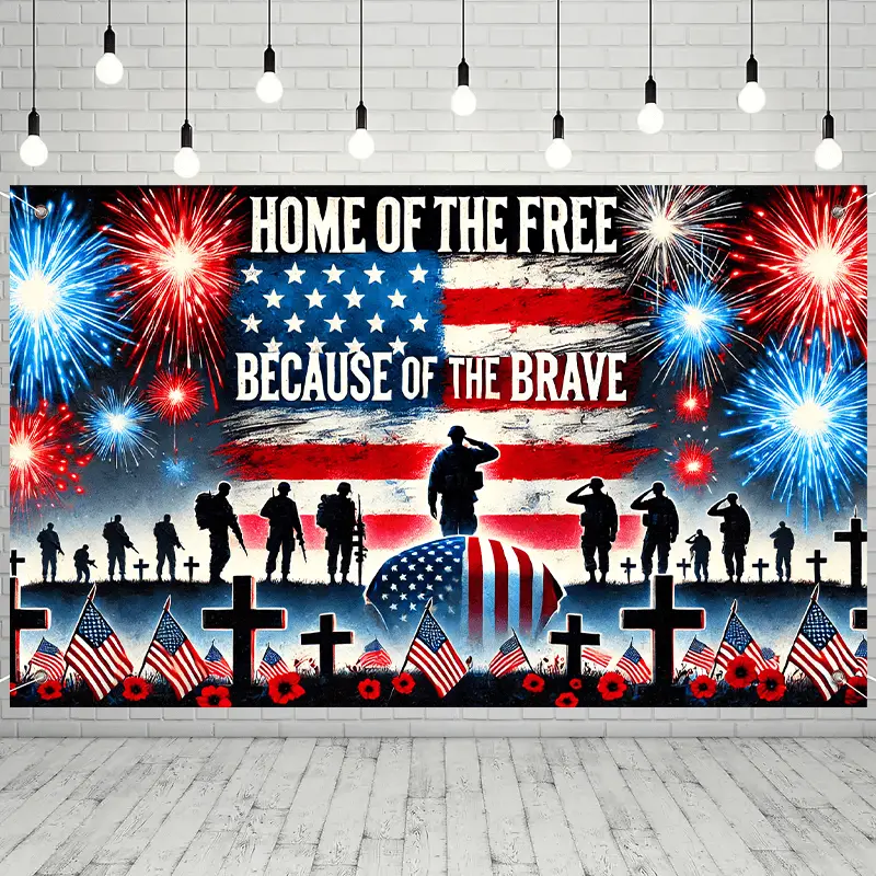 Military Tribute Polyester Tapestry - Lightweight Patriotic Soldier-Themed Decorative Wall Hanging, Machine Washable, Multi-Size Geometric Accent for Home, Festival Use