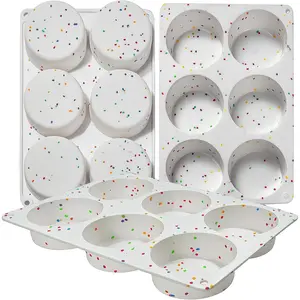 Silicone Egg Bite Molds 3 Pack Deep 3 Inch Round Molds for Egg Breakfast Sandwiches Omelets Dinner Rolls Baking White