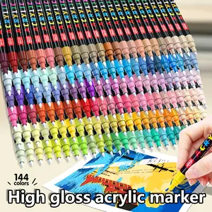 Guangna Acrylic Paint Marker Pens, 24 Colors, 0.7mm Fine Tip, Strong Coverage, Ideal for Art, DIY, School Supplies, Back-To-School Season