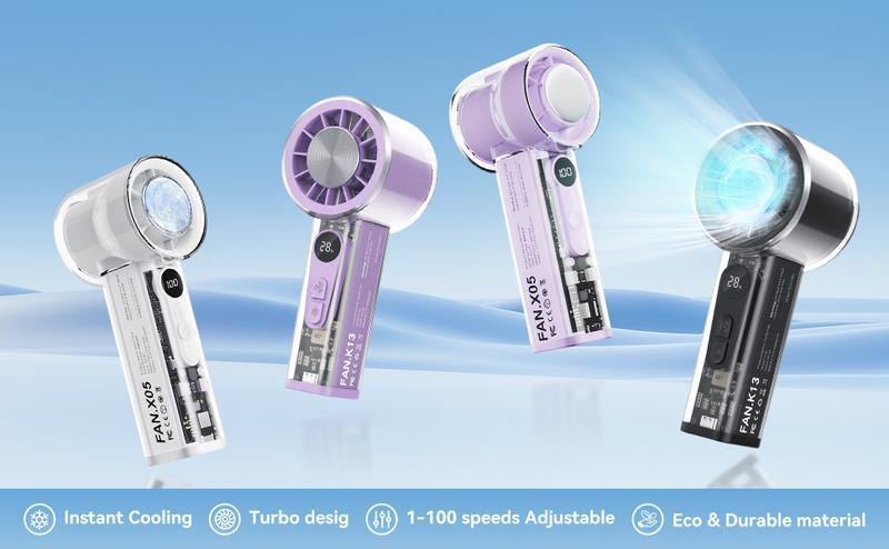 Mini Portable Fan  | Pocket Hurricane Fan | Turbo Boost Output | Adjustable Speed | Digital Display | Perfect for: Office, Library, Camping, Sports, Kitchen Aid, Industrial Workshop