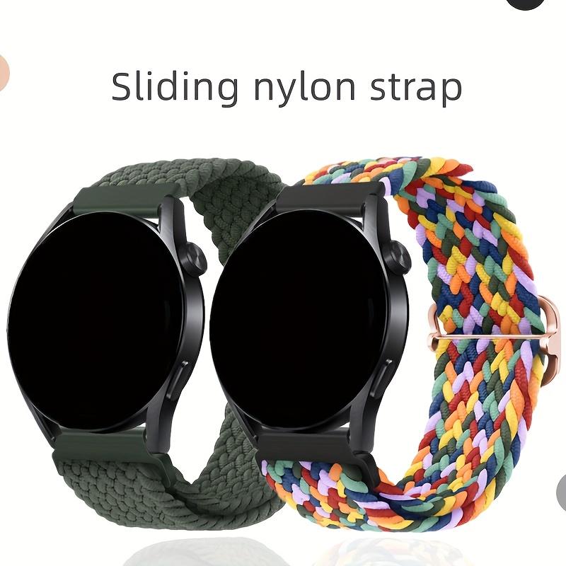 Elastic Braided Nylon Solo Loop Bands – Adjustable Stretch Strap 20/22mm for Samsung Galaxy Watch, Comfortable Sport Wristband, Unisex