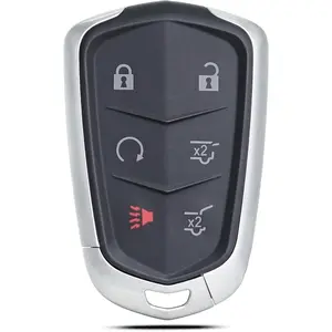 Key Fob Shell Case Replacement Fits for Cadillac Escalade ESV 2015 2016 2017 2018 2019 2020 Keyless Entry Remote Control 6 Button Pad Cover