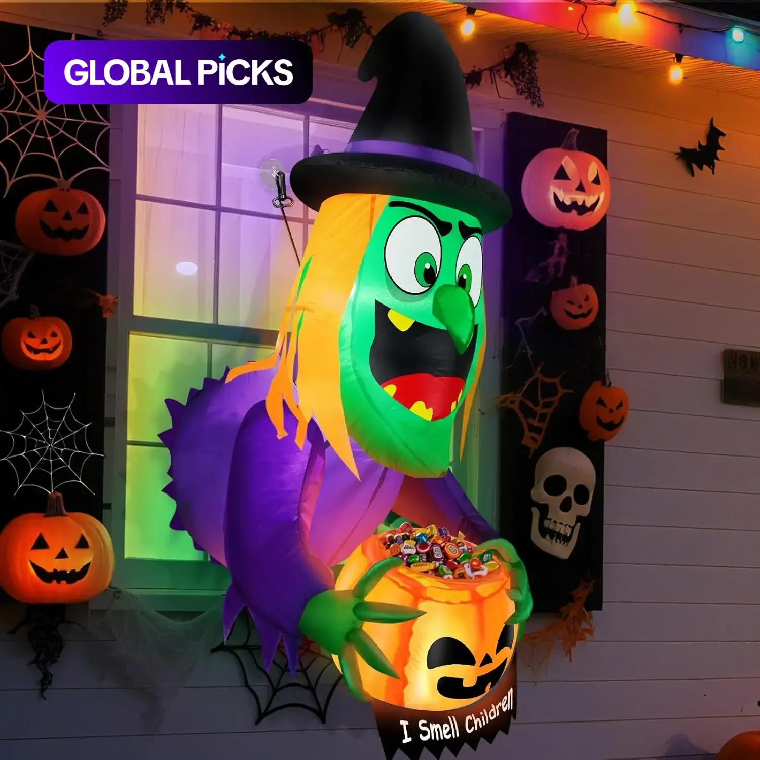 8 Feet Long Halloween Inflatable Reaper Decoration, Spooky, Perfect for Outdoor Yard, Garden, Lawn, Indoor Decor, Party Decoration, Party Decor Supplies, Festive Atmosphere