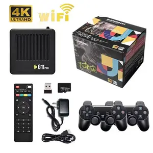 G11 Pro All-in-One 4K HDMI Game Stick, 128G Large Storage, 60000+ Retro Games, 2 Pcs 2.4G Wireless Game Controllers Compatible with PS1 GBA