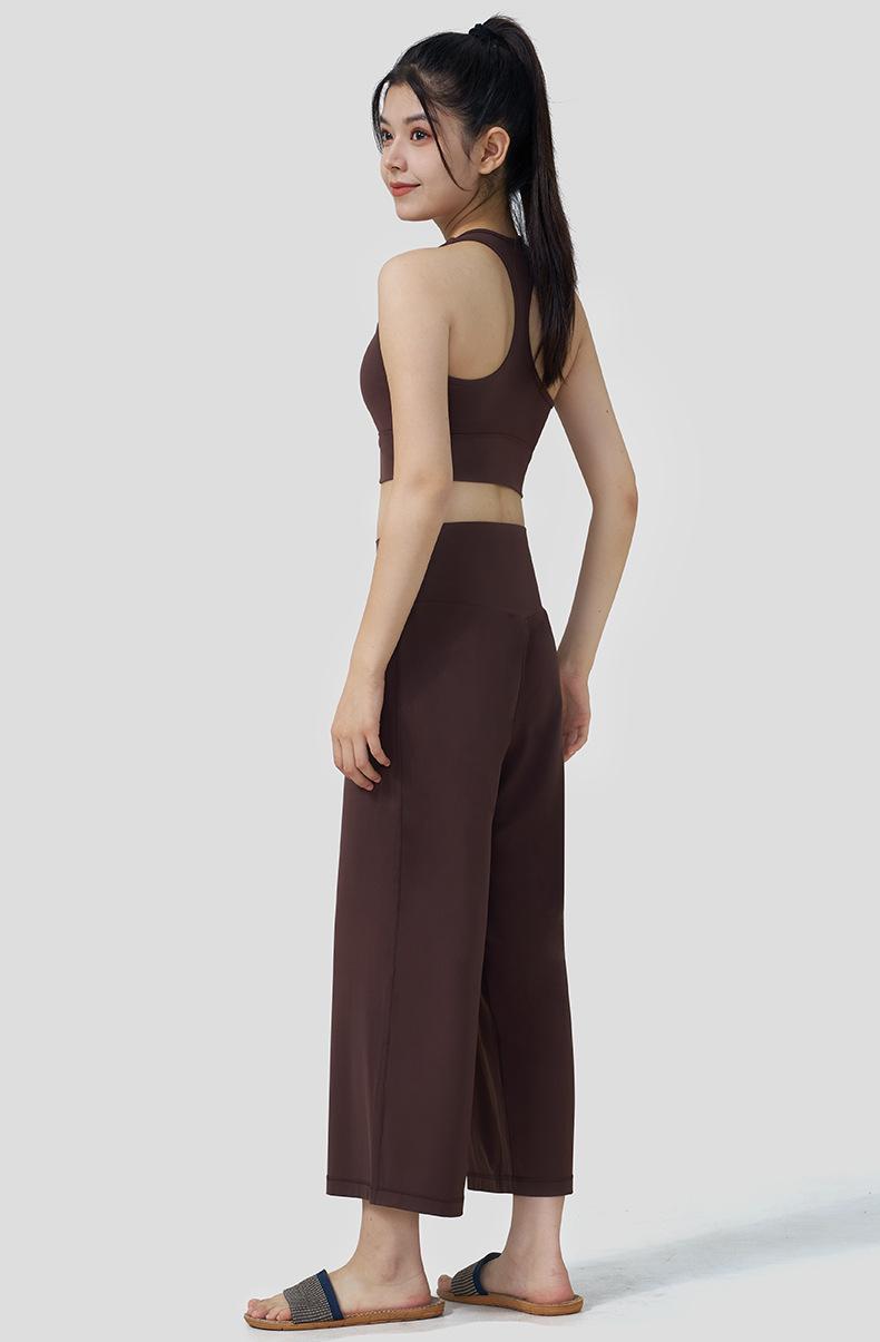 Yoga Vest With Fixed Cups, Racerback Straps, Padded Sports Bra, Shockproof Fitness Bra, Yoga Wear