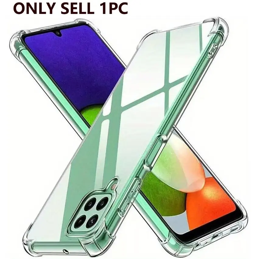 Case for Samsung Galaxy A12 / Galaxy M12, Clear Protective Phone Case with Reinforced Corners Camera Protection Bumper Slim Fit Shockproof Flexible TPU Case, Transparent, Durable Cover