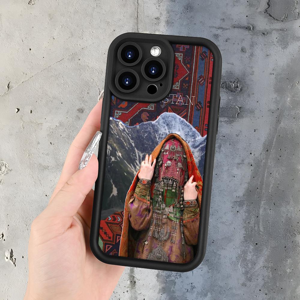 Tajikistan Art-Inspired Exotic Style - Durable and Long-Lasting |     Camera Protection |     Shockproof and Drop-Resistant |     Matte Anti-Slip |     Understated Light Luxury, UV Printed. Suitable for iPhone 17 E Air Pro ProMax iPhone16 15 14 Plus 13 12
