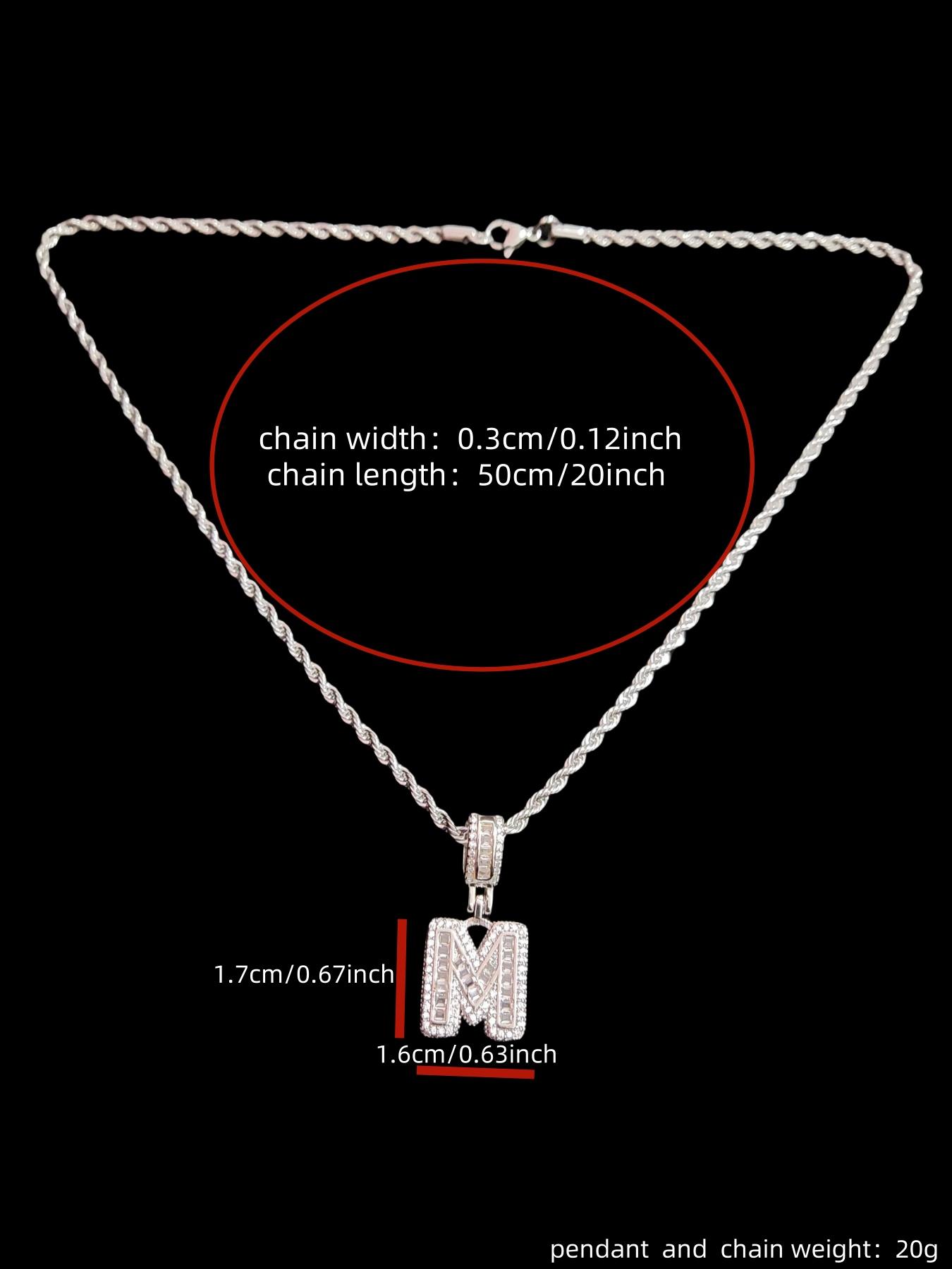 Artificial Zircon Letter Pendant & Chain Necklace, Fashion Jewelry for Party, Daily Clothing Decor, Trendy All-match & Exquisite Jewelry for Birthday Gift, Initial Necklace Jewelry
