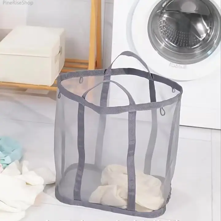 2PC Collapsible Hanging Laundry Hamper, Large Capacity Multi-Use Storage Basket for Holds Dirty Garments, Household Tidying, Bathroom, Outdoors Use