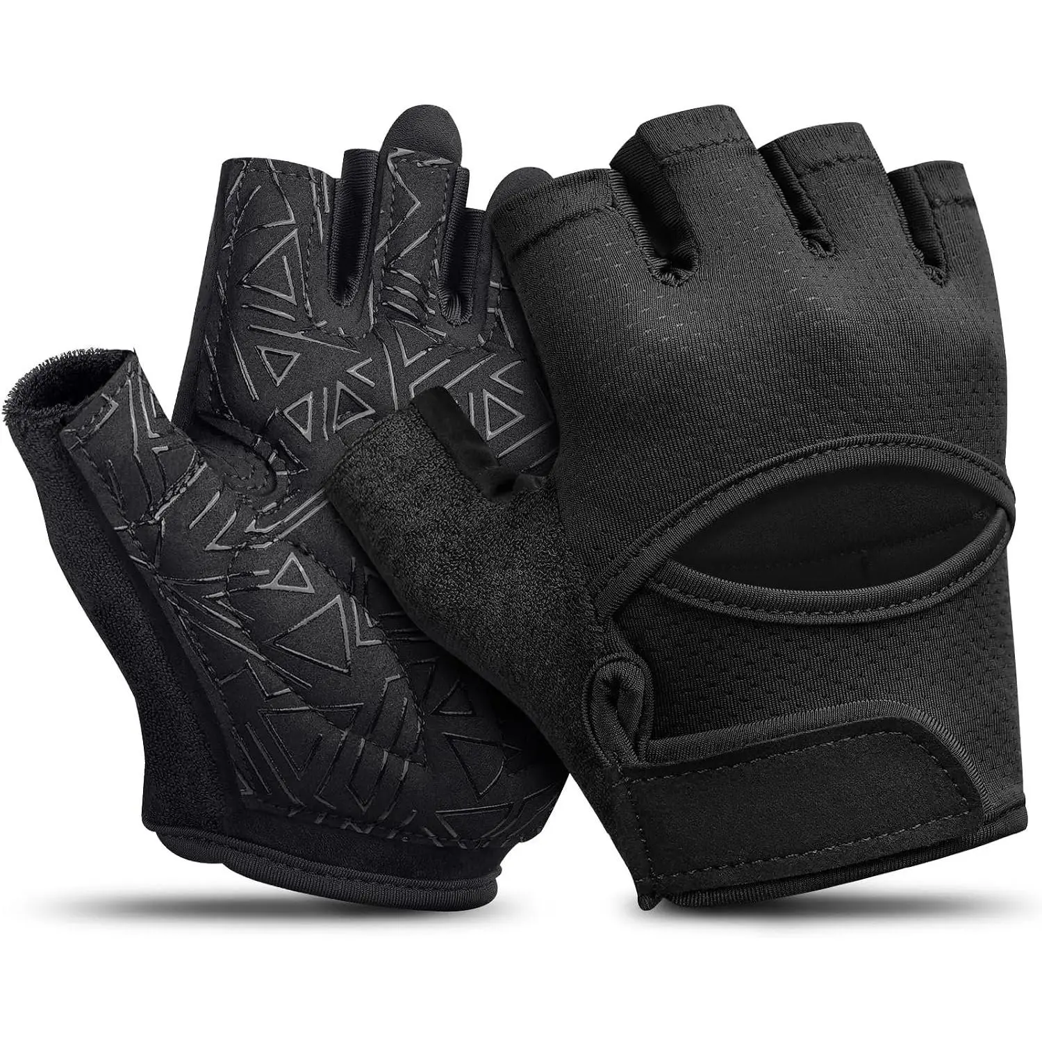 Ventilated Weight Lifting Gloves, Thick Padded Workout Gym Gloves with Full Palm Protection & Grip & Shock Absorption for Women & Men's Fitness Exercise