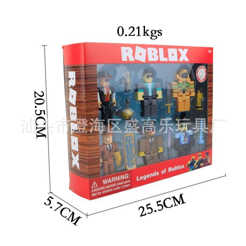 Roblox building block figurine with accessories comes in two color boxes, packaged in bags popular