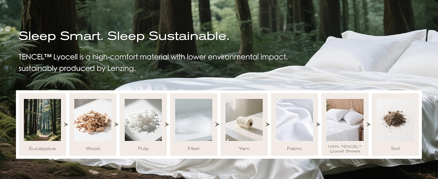 Tencel Sheet Set Queen Size, 100% Eucalyptus Lyocell, Breathable & Cooling Sheets, Deep Up to 16 Inch, Soft, for Hot Sleepers - 4PC (Queen, Dark Grey)