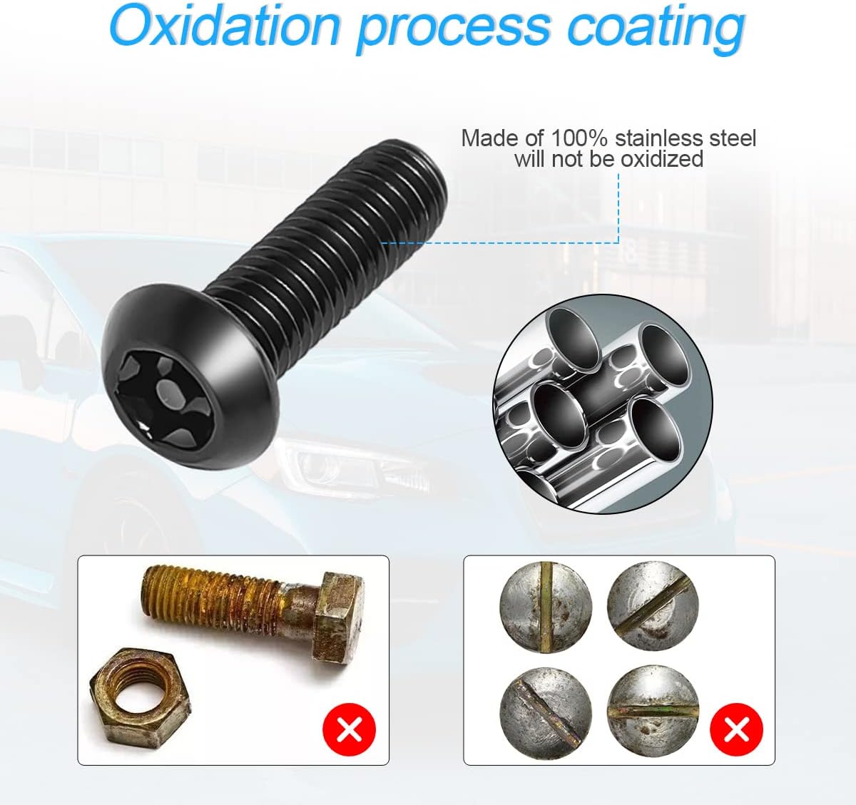 Anti License Plate Screws Kits- Rustproof Stainless Steel Tag Plate Mounting Hardware, M6 (1/4") Tamper Proof Fastener Nut, Caps Cover for Front Rear Frame Holder MountingAT-Black/8 Anti License Plate Screws Kits- Rustproof Stainless Steel Tag Plate Mounting Hardware, M6 (1/4") Tamper Proof Fastener Nut, Caps Cover for Front Rear Frame Holder MountingAT-Black/8