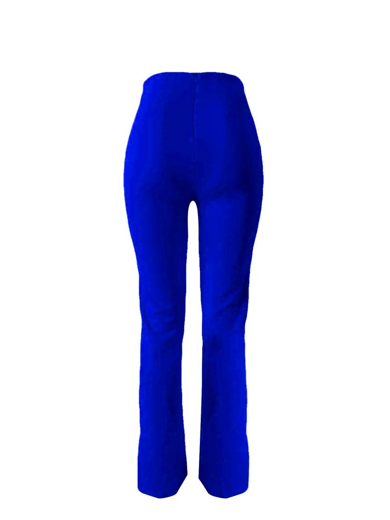 Women's Plain Double Button High Waist Pants, Chic Casual Zipper Back Trousers for Spring & Fall, Fashion Women's Bottoms for Daily Wear