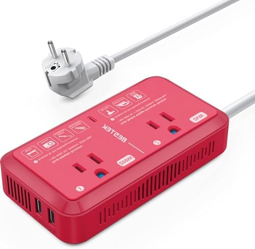2000W Travel Voltage Converter, Step Down 220V to 120V Converter with 2.4A 2-Port USB Charging for Hair Dryer/Curling Iron/Phone,Travel Adapter for Europe Countries (Red) 2000W Travel Voltage Converter, Step Down 220V to 120V Converter with 2.4A 2-Port USB Charging for Hair Dryer/Curling Iron/Phone,Travel Adapter for Europe Countries (Red)
