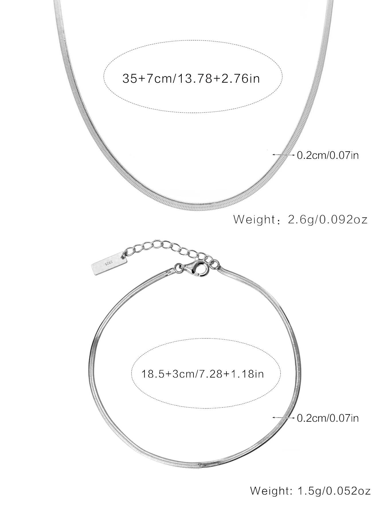 925 Sterling Silver Simple Chain Design Anklet, Ankle Bracelets & Necklace, Valentine's Day Gifts, Fashionable Jewelry for Women & Girls, Trendy All-match & Exquisite Jewelry for Birthday Gift