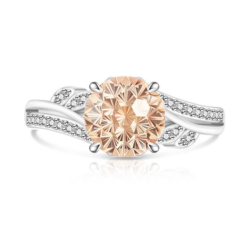 Intertwined Twisted Band Statement Ring Floral/Vine-inspired Hidden Overlap Adjustable Band (US 5-10), Spring Jewelry Sparkling Bypass Promise Ring, Cute Aesthetic Gift for Women