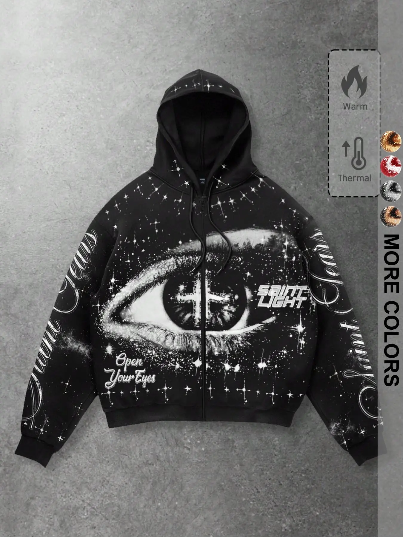 Men's Streetwear Casual Graphic Hoodie, Long Sleeve Zipper Pullover, Y2K Style, Fall & Winter, Loose-Fitting, Unlined, Graphic Print Hoodie