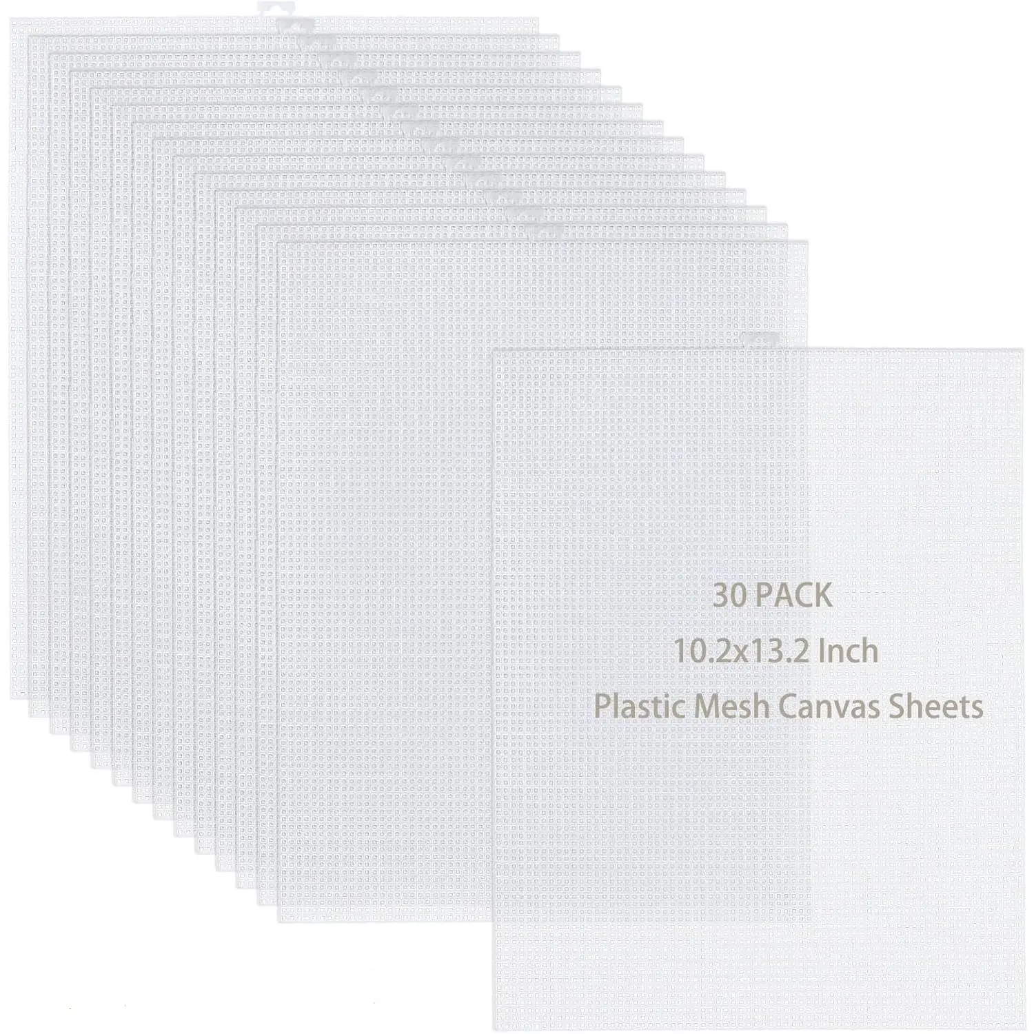 30 Pieces 7 Count 10.2x13.2 Inch Plastic Mesh Canvas Sheets Eye Mesh for Embroidery, Knit Crochet Projects, DIY Handicraft Making Dividers