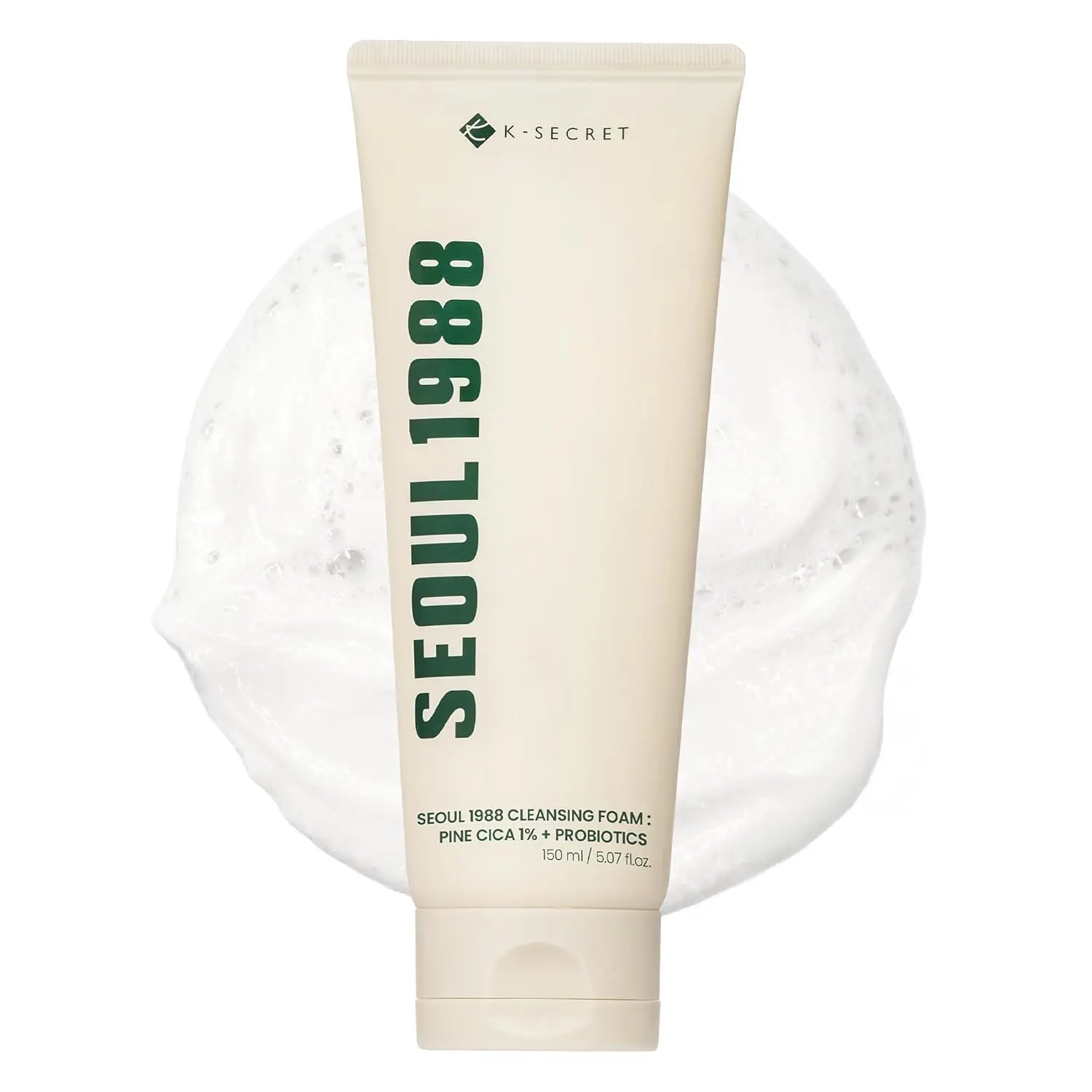 K-SECRET SEOUL 1988 Cica Cleansing Foam – Deep Pore Cleansing & Soothing Care | Daily Facial Cleanser for Sensitive Skin | Korean Skincare, 150ml / 5.07 fl oz