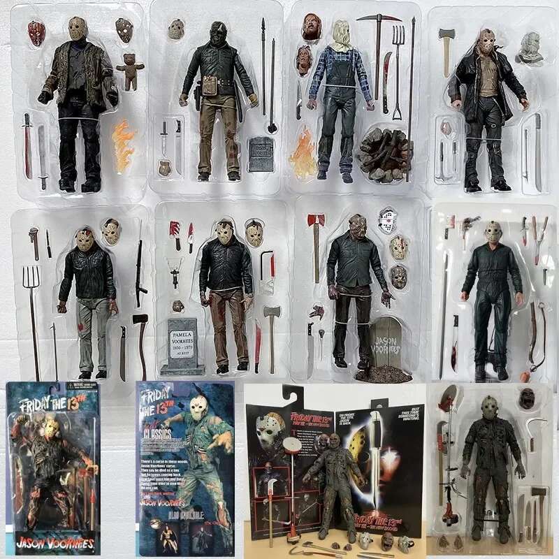 The 13th Figure Toys NECA Friday Freddy Jason Voorhees Blood Action Figure Jason Collectible Model Christmas Halloween Gifts