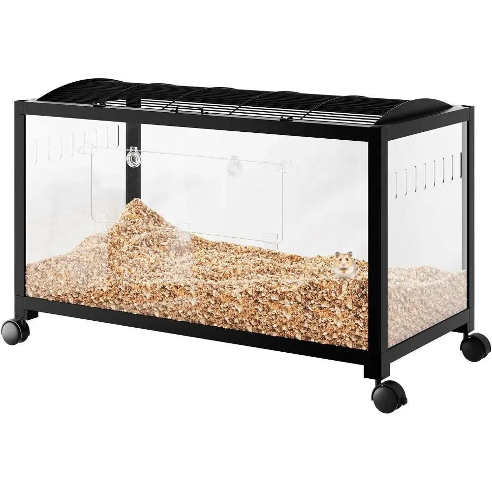 Gaomon 3 Tiers Hamster Cages, Indoor Guinea Pig Cages Habitat with 4pcs Hamster Cages Accessories, Transparent Rat cage, Small Animal Habitat for Rodent, Guinea Pigs,Chinchilla, Amster, Hedgehog
