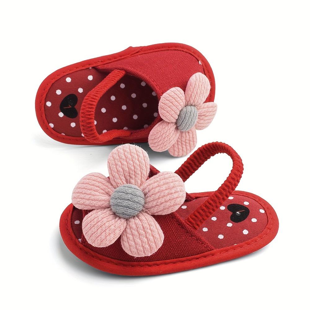 Trendy Cute Flower Decor Sandals Baby Girls, Breathable Lightweight Walking Shoes And