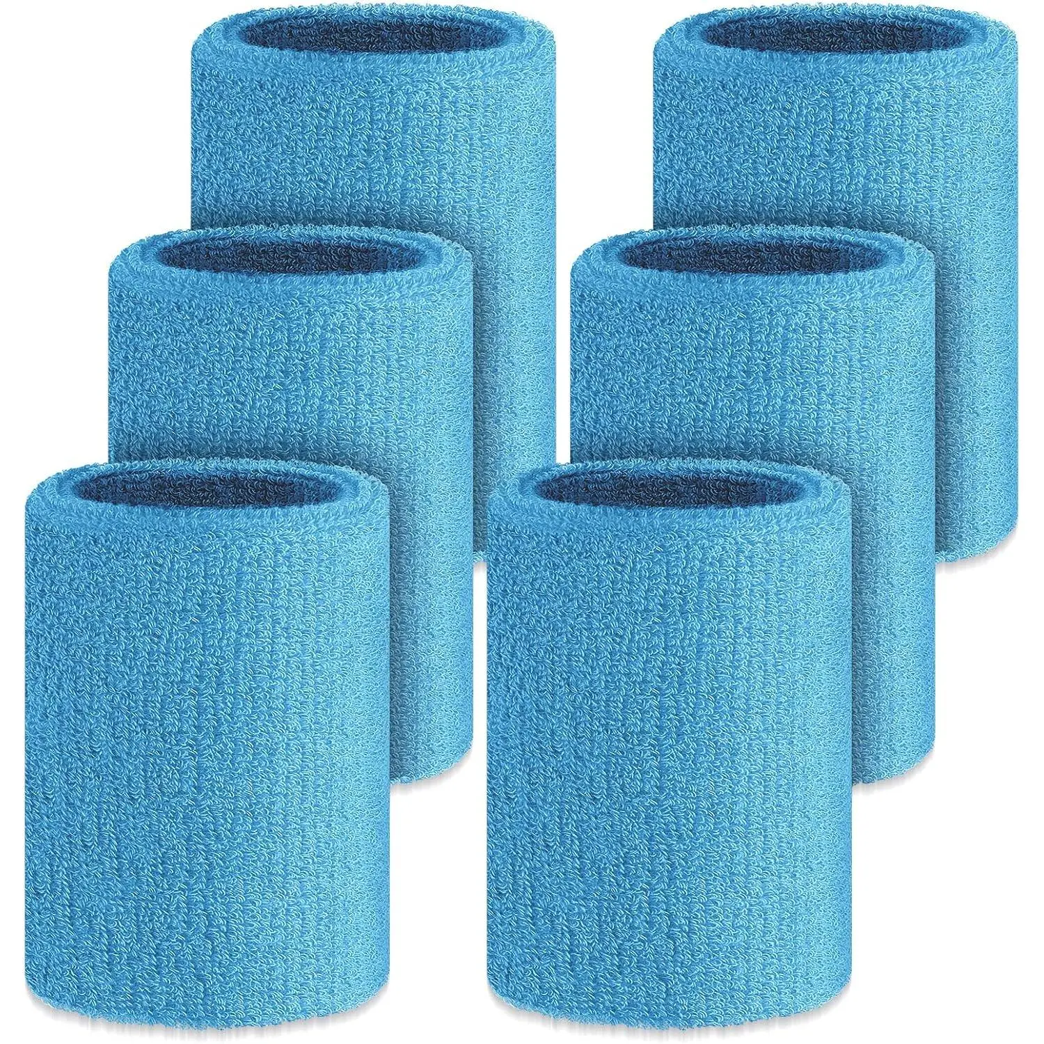 6 count 4 Inch Wrist Sweatbands