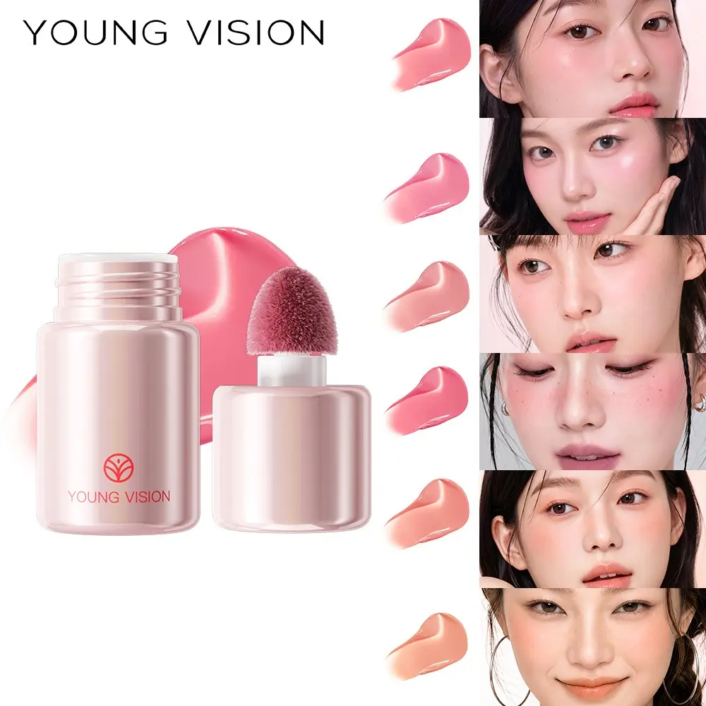 YOUNG VISION Liquid Blush, Mushroom Water Drop Brush Head, Six Colors, Universal Skin Tone, Natural Bare Look, Makeup Essentials