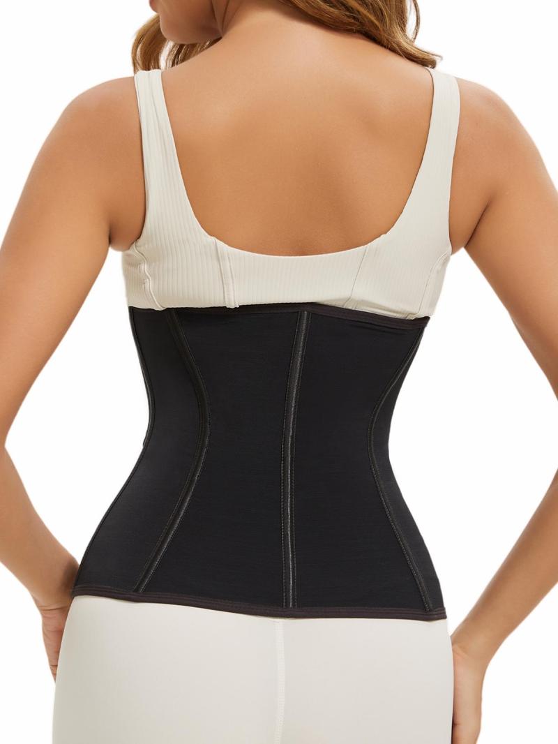 Women's Solid Color Zipper Hook & Eye Closure Waist Trainer, Tummy Control Shaper, Waist Cincher for Women, Shapewear, Built In Shaper