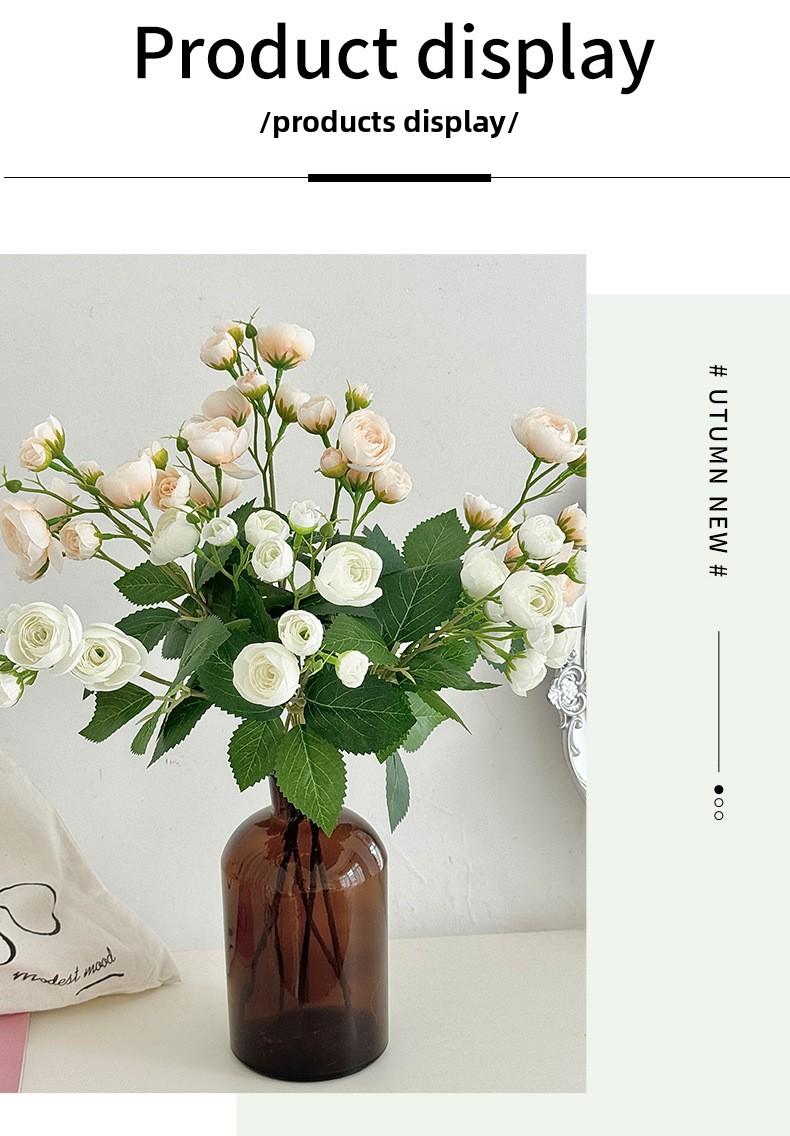 12 Small Camellia Buds Artificial Flowers Handheld Bouquet Fake Flowers Home Living Room Decoration Hotel Display Shooting Props