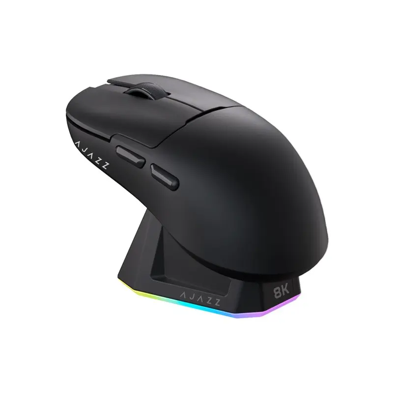 AJAZZ AJ159PRO Wireless Gaming Mouse Magnetic Charging Base Set High Performance PAW3395 Sensor Small Handheld Lightweight Computer Office Mouse 400mAh Battery Long Range DPI26000 Gaming and Office Dual Use Gaming Accessories Gaming Equipment