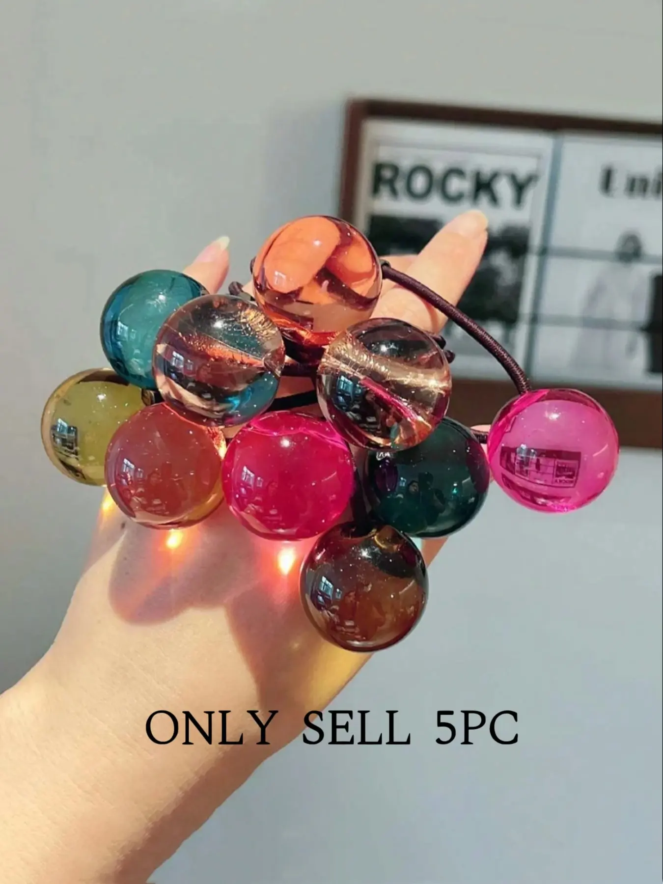 Beaded Hair Tie, High Stretch Hair Tie, FashionHair Accessories for Women & Girls, MinimalistHeadwear Suitable for Thick Hair, Elastic HairAccessory, Hair Decor