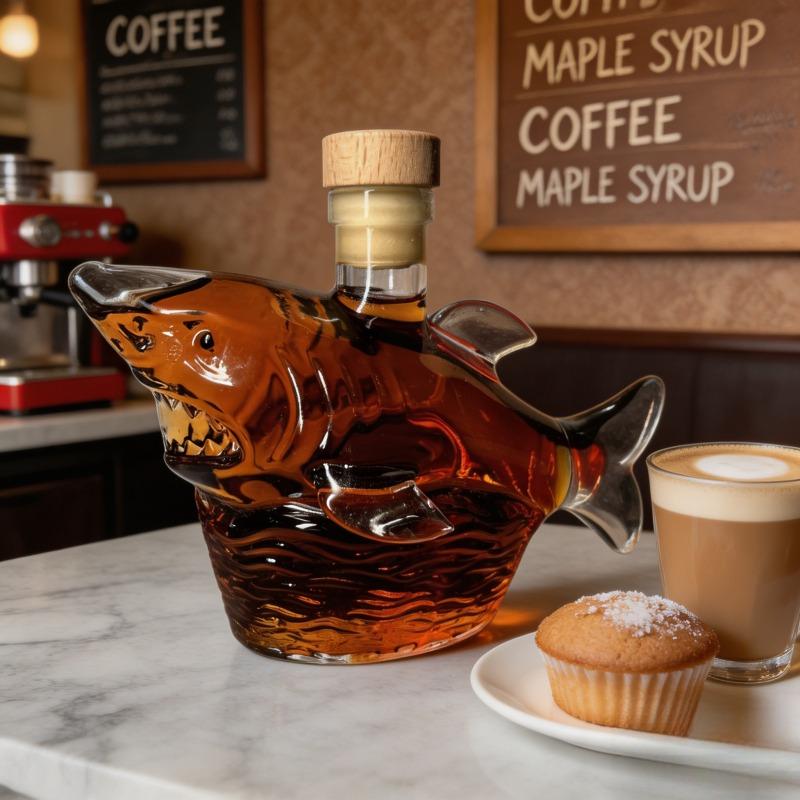 Shark Whiskey Bottle - Creative Whiskey Bottle - - Compact portable whiskey set, suitable for family gatherings and outdoor parties - Art sculpture, exquisite glass bottle decoration, romantic Christmas gift for couples, men's gi