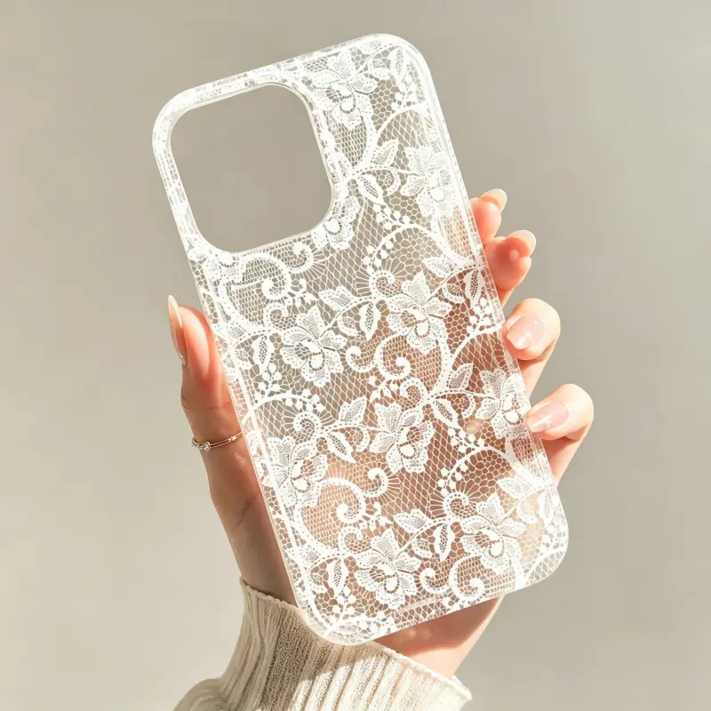Coquette White,pink,black Lace Clear Phone Case, Vintage Floral Transparent Cover Compatible iPhone 17 16 15 14 13 12 11 Pro Max Samsung S24 S23 S22 S21 Ultra A Series, Soft Girl Aesthetic Viral TikTok Accessory # u24 and,protective,luxury,crystal,texture