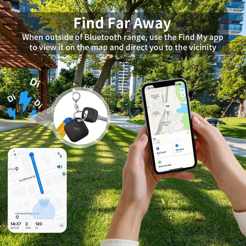 Rsh Tracker Smart Tag Lost Alarm Bundle Pack, Smart Tracking Tag, Compatible with Apple Find My/google Find HUB, Includes 4 Tags + Silicone Cases + Lanyards with iOS apple or Android phones