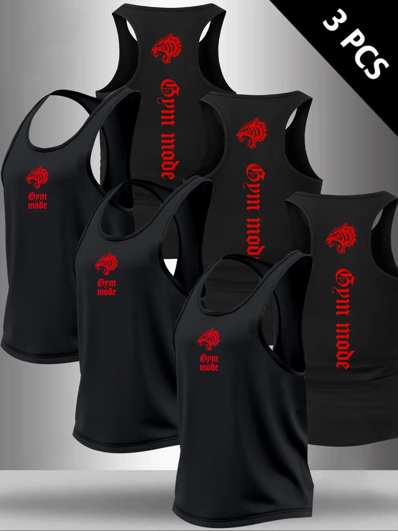 Summer Men's Sleeveless Tank Top, Sports Vest, Letter Tiger Fitness Print, Casual Sporty Style, Ideal for Outdoor Activities, Lightweight & Breathable
