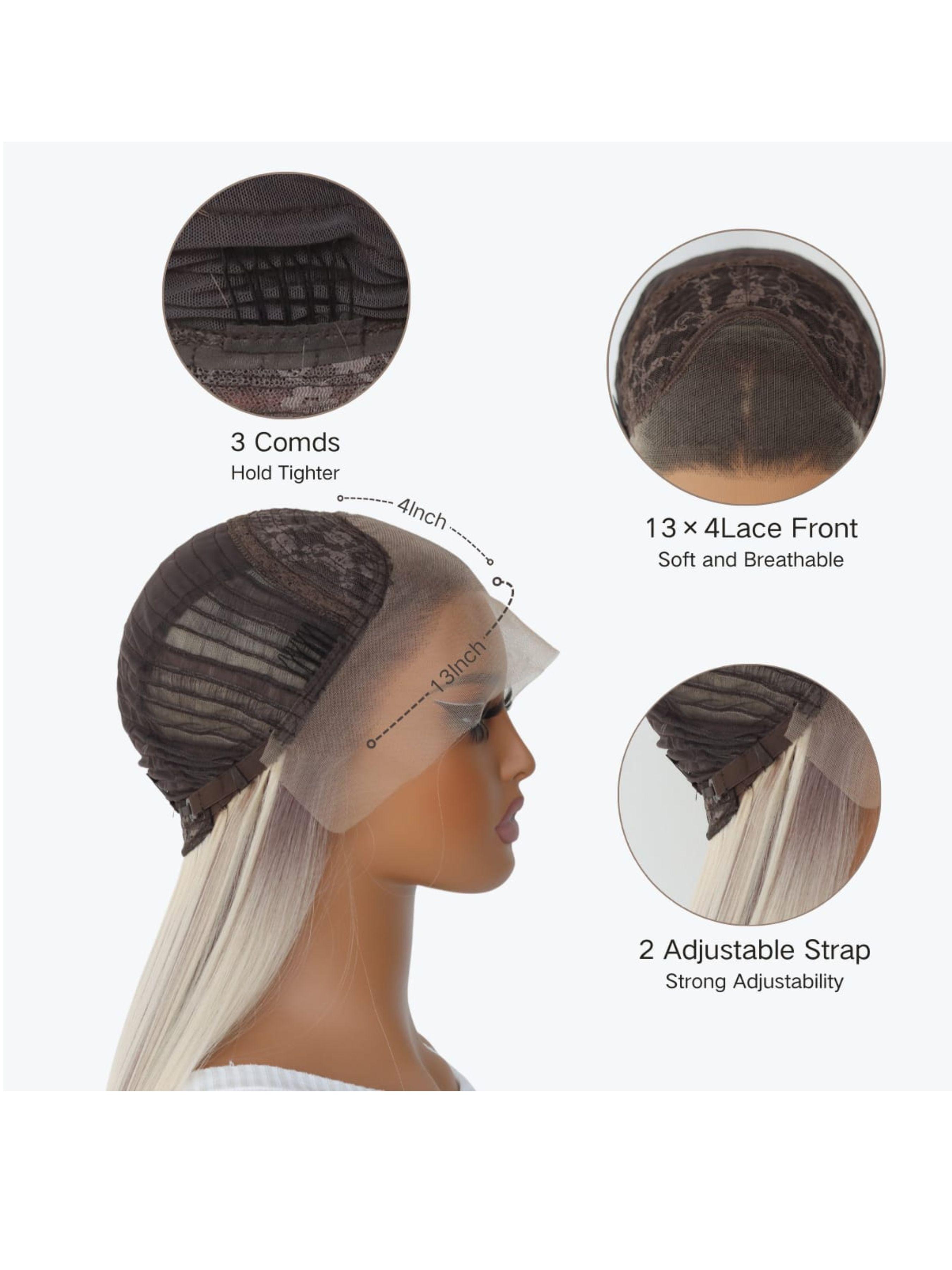 Long Straight Wigs for Women, Gorgeous Fashion Fluffy Wigs without Bangs, Synthetic Hair Wig, Synthetic Lace Front Wigs for Party, Daily Use, Glueless Frontal Wig