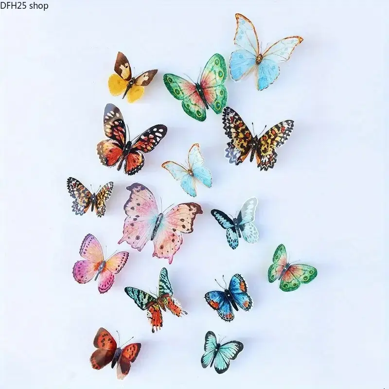 Butterfly Ornament Decoration Set 36pcs for Wedding Party and Room Decor, Lightweight Hanging Paper Wings Craft Accessories for DIY Display