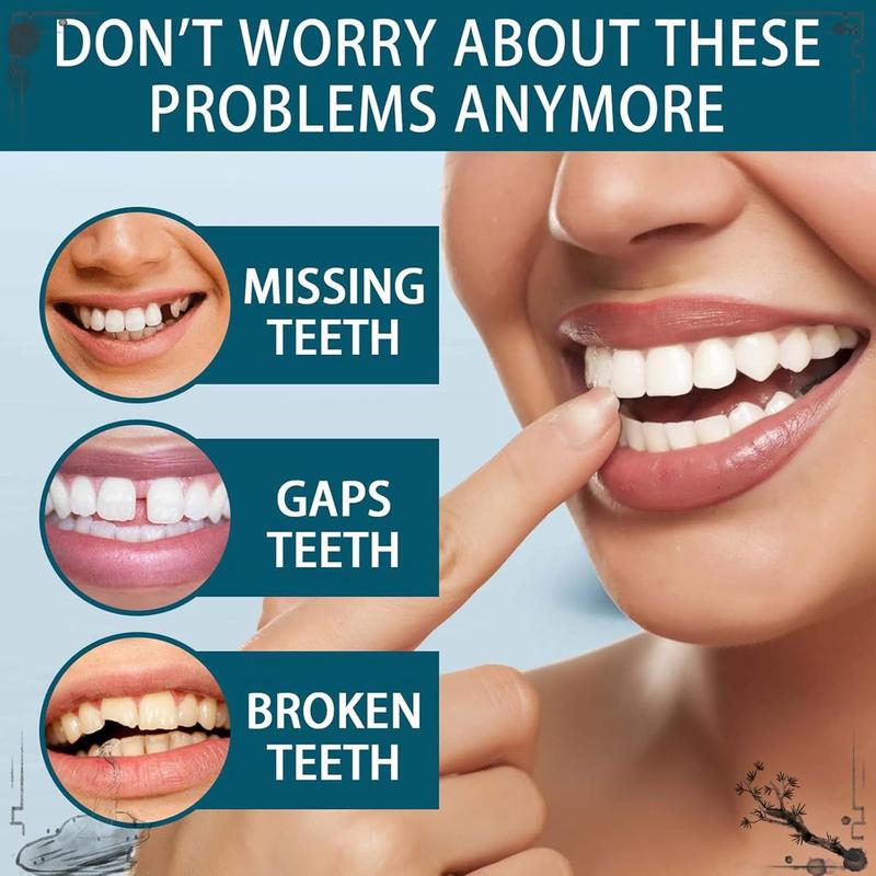 Veenora Clip on Veneers, Minceetbien Dentures, Snap On Veneers Silicone Kit for Both Upper and Lower, Silicone Reline Denture Set (2Set)