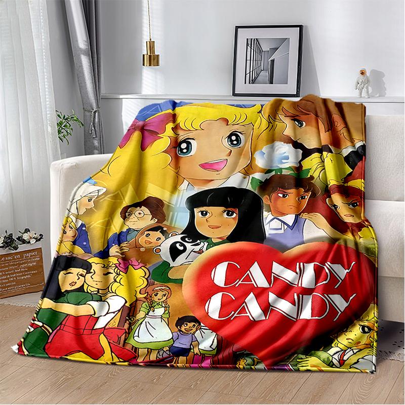2025 New Style Candy Candy Girl Cartoon Anime Soft Plush Blanket,Flannel Throw Blanket Polyester Blanket for Living Room Bedroom Sofa Kid Gift