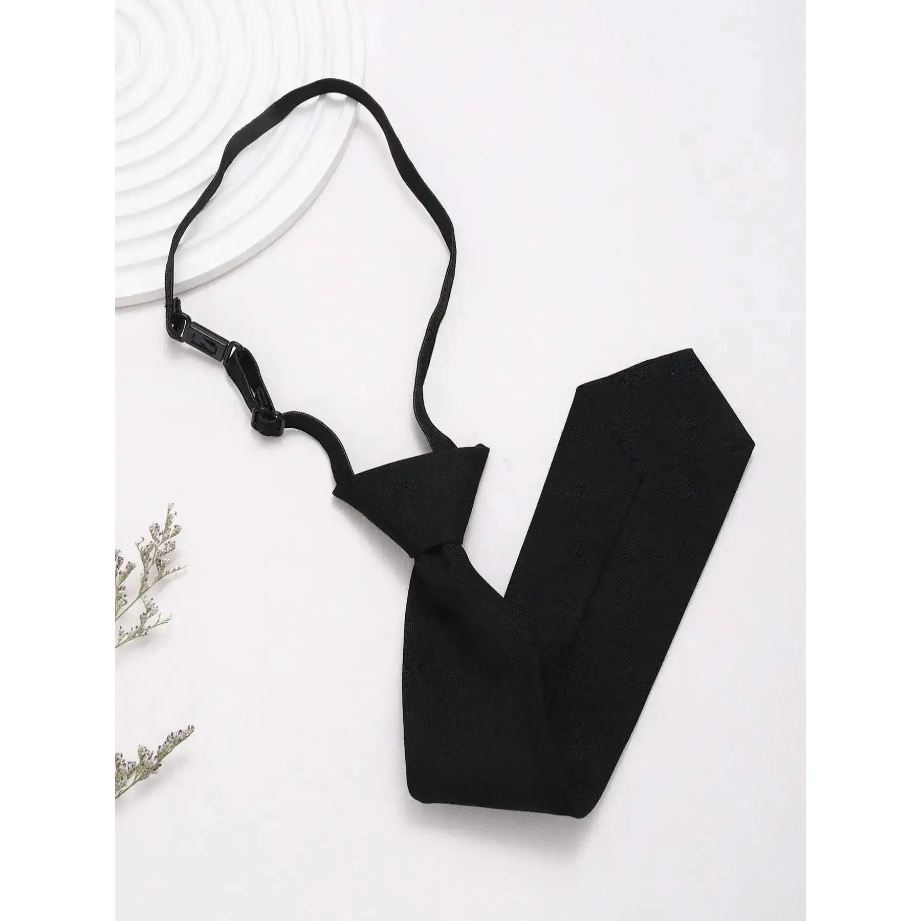 1 Piece Solid Color Tie, Adjustable Tied Neckwear Prom Necktie Plain Ties for Men Women, Business Formal Dress Shirt Accessory